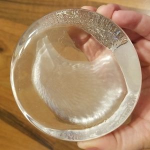 Zajecar Yugoslavian Crystal Bald Eagle Head Paperweight